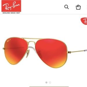 Rayban Polarized Orange Flash Aviators